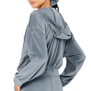 NWT ALO Yoga Velour Glimmer Full Zip Hoodie